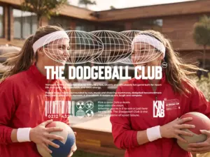 The Dodgeball Club Deltagare med bollar förbereder sig för Dodgeball Club under en teambuildingaktivitet.